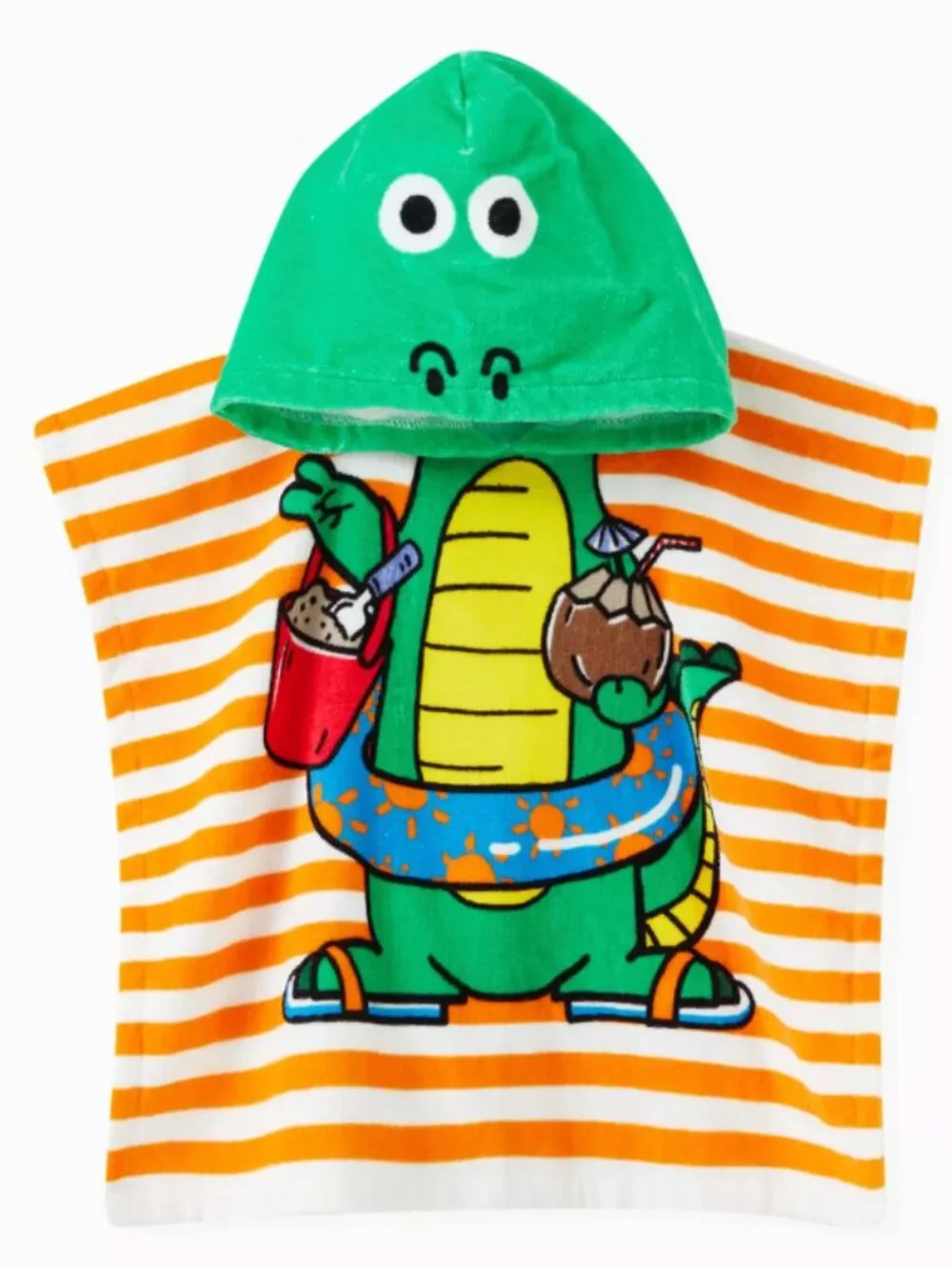 STELLA MCCARTNEY KIDS Cotton Alligator Hooded Towel Beach Whimsical Summer Vacay